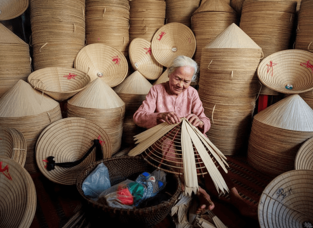 There are traditional non la villages specialized in producing handmade, high quality conical hat
